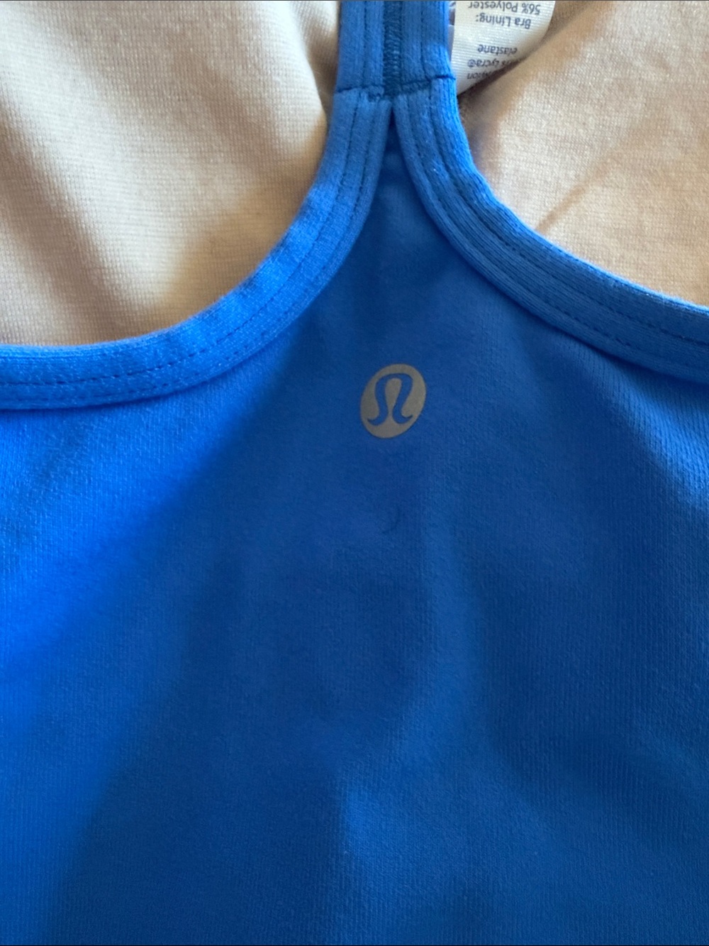 lululemon athletica Blue Racerback Tank with Built-in Shelf Bra - Picture 4 of 5
